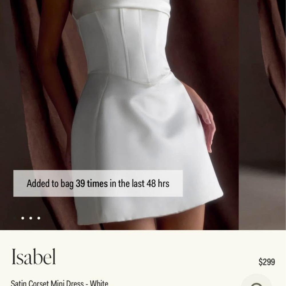 Meshki Strapless White Satin Dress